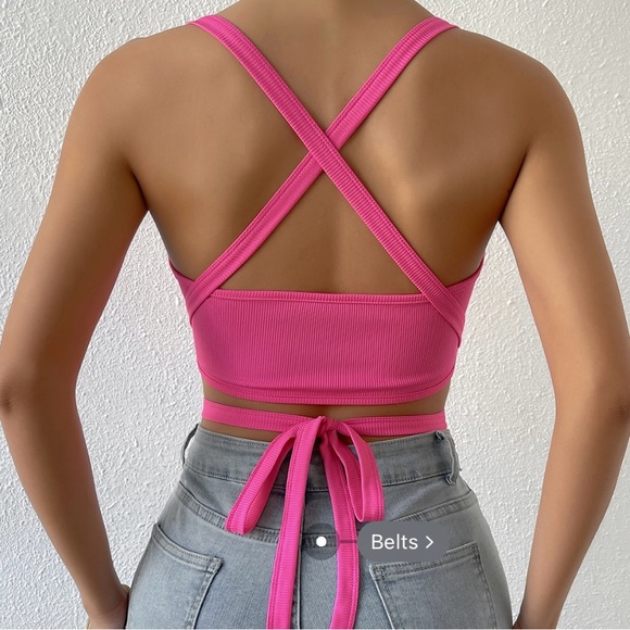 SHEIN BAE solid crisscross tie back cami top - Picture 2 of 2